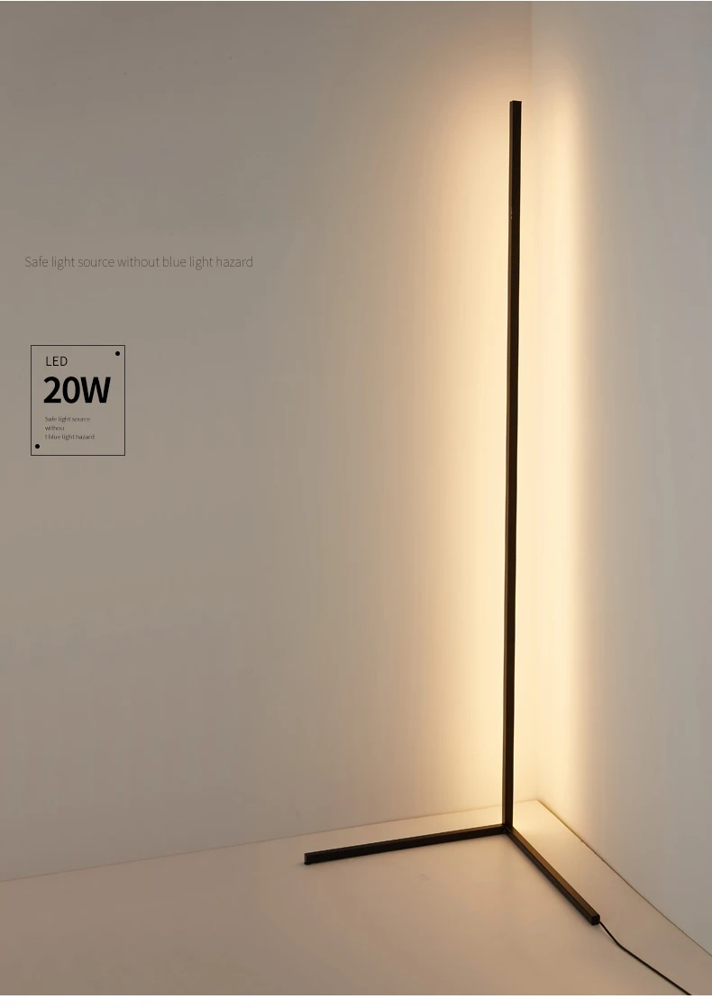 SleekBuddy | Minimalistische LED-Stehleuchte in Schwarz/Weiß – Moderne Ecklampe aus Aluminium