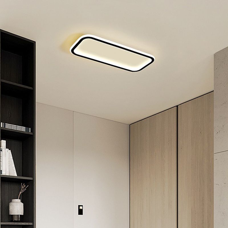 LumaRecta | Moderne Rechteckige LED-Deckenleuchte in Schwarz aus Metall und Silikon für Wohn-/Schlafzimmer