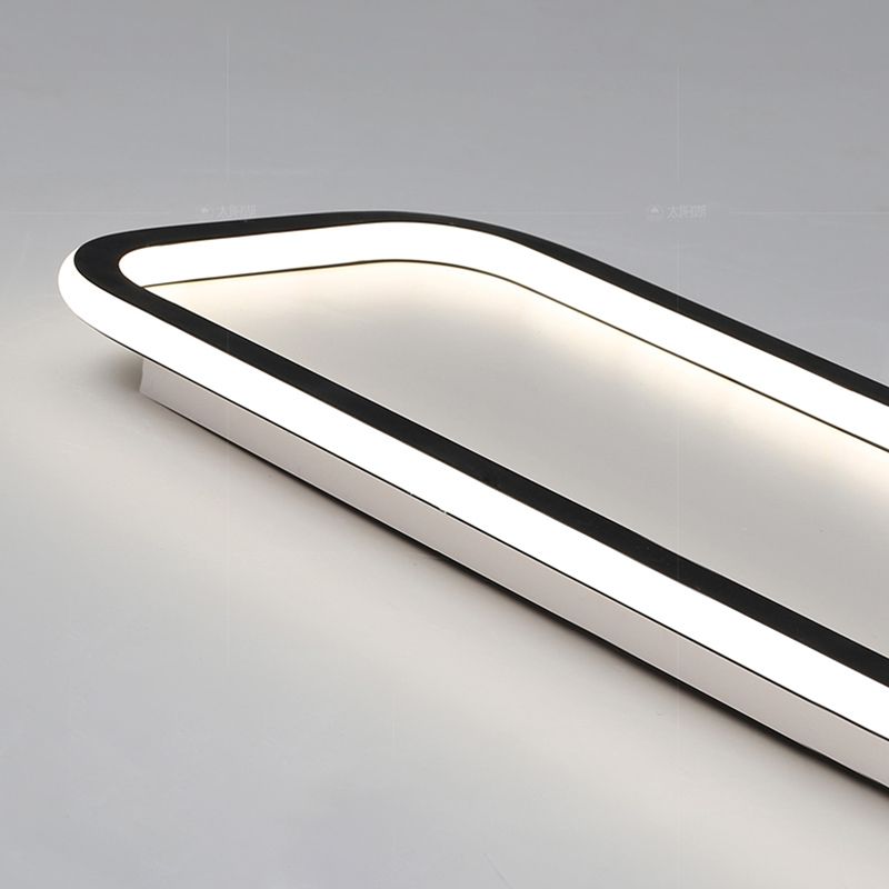 LumaRecta | Moderne Rechteckige LED-Deckenleuchte in Schwarz aus Metall und Silikon für Wohn-/Schlafzimmer