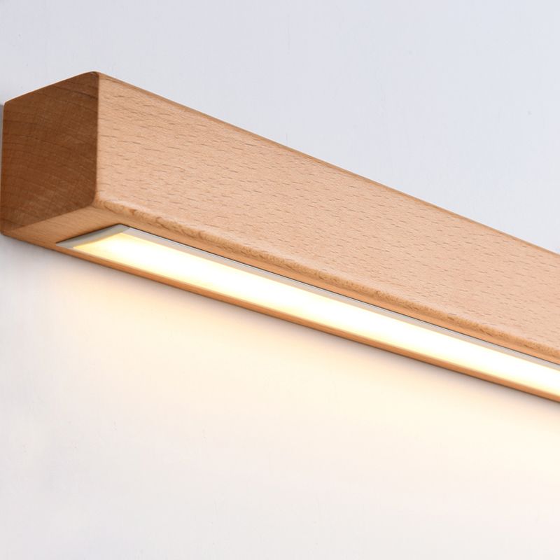 Modern Linear LED Wandleuchte Ozumi – 1/2-flammig Holz & Acryl für Spiegel- und Wohnbereich
