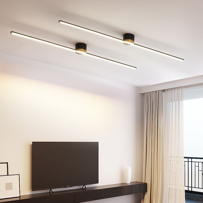 LumaLinea - Moderne Lineare LED-Deckenleuchte in Schwarz und Weiß für Schlaf- und Wohnzimmer