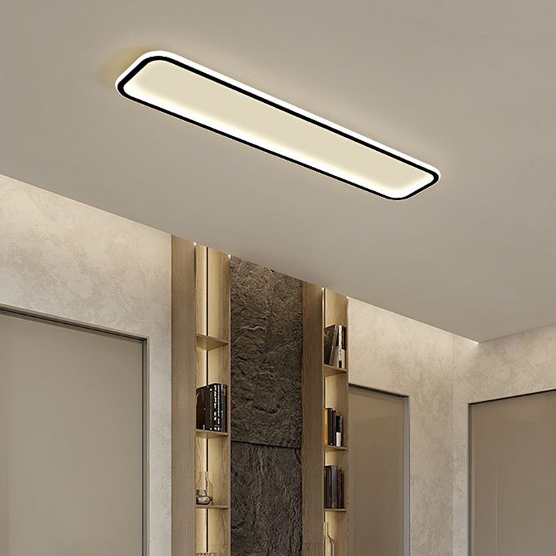 LumaRecta | Moderne Rechteckige LED-Deckenleuchte in Schwarz aus Metall und Silikon für Wohn-/Schlafzimmer