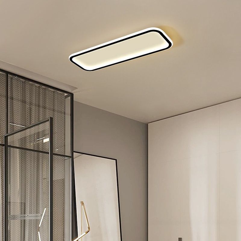 LumaRecta | Moderne Rechteckige LED-Deckenleuchte in Schwarz aus Metall und Silikon für Wohn-/Schlafzimmer