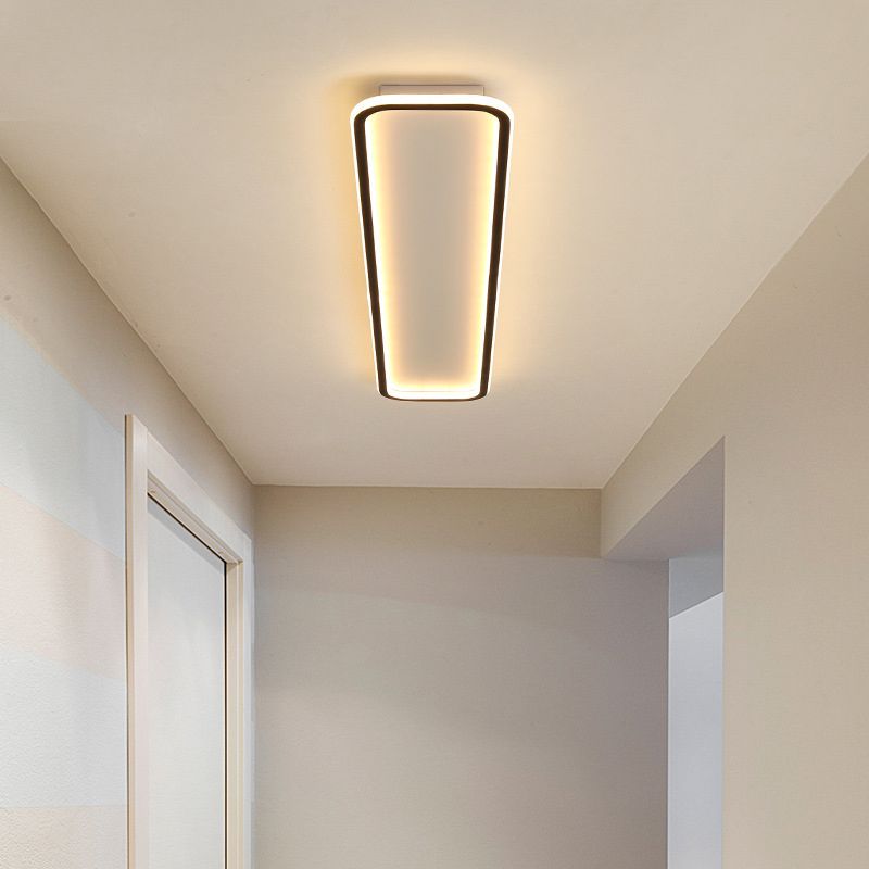LumaRecta | Moderne Rechteckige LED-Deckenleuchte in Schwarz aus Metall und Silikon für Wohn-/Schlafzimmer