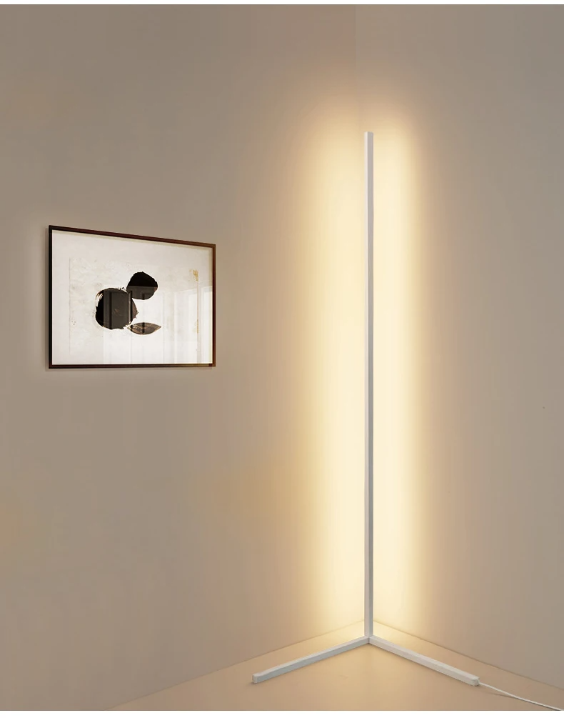 SleekBuddy | Minimalistische LED-Stehleuchte in Schwarz/Weiß – Moderne Ecklampe aus Aluminium