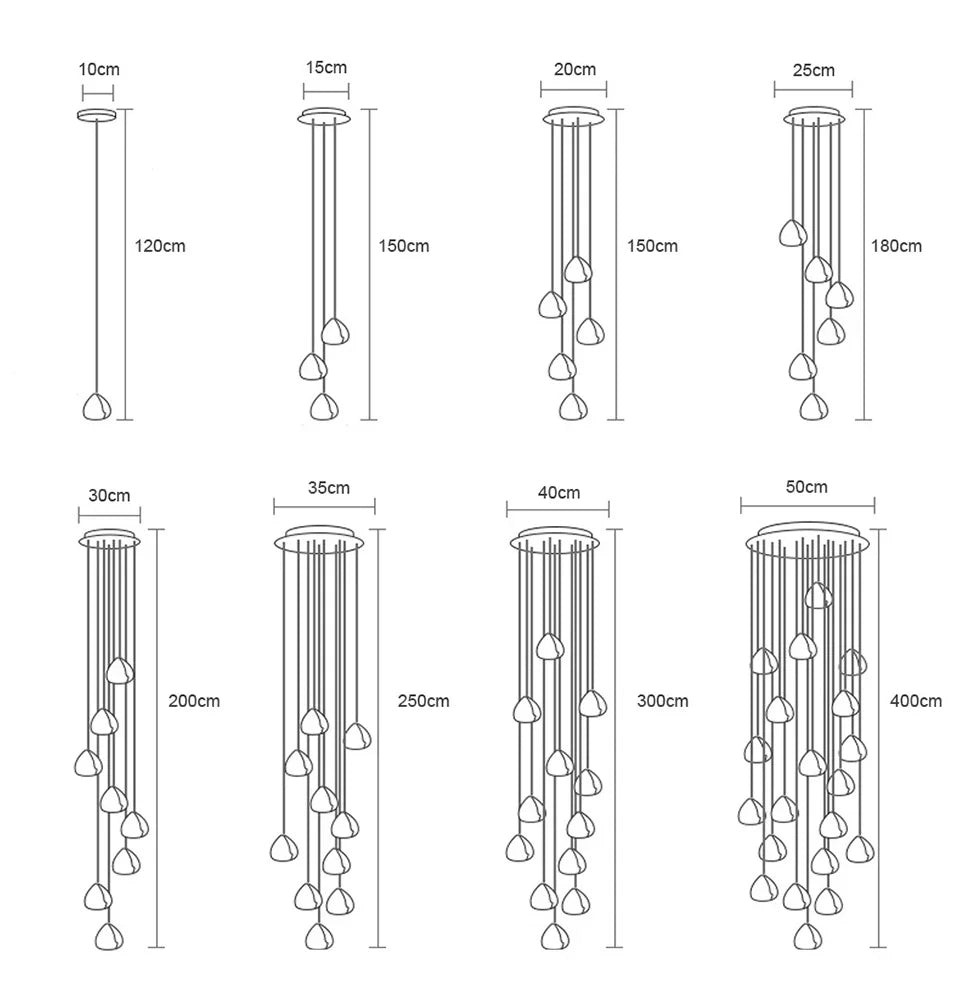 Cernobbio | Kristallpendelleuchte – Moderne LED-Hängeleuchte mit Edelstahl & Klarglas, Warm/Kaltlicht