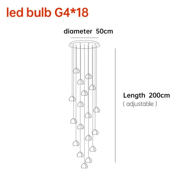 Cernobbio | Kristallpendelleuchte – Moderne LED-Hängeleuchte mit Edelstahl & Klarglas, Warm/Kaltlicht