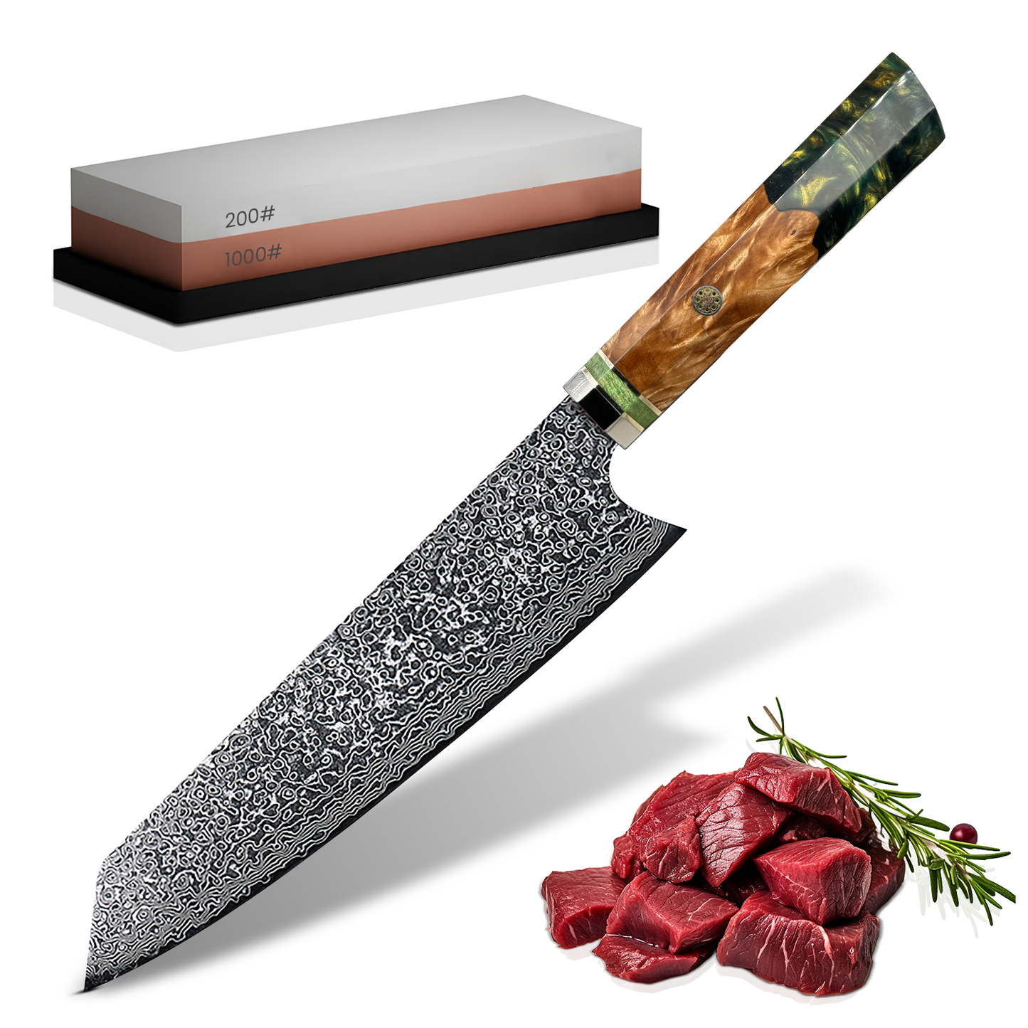 SapphireEdge | Japanisches Küchenmesser aus Damaszenerstahl