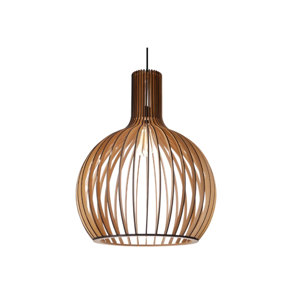 HimmlischeLeuchte | Deckenlampe – Elegante Schwarze LED-Hängeleuchte aus Holz