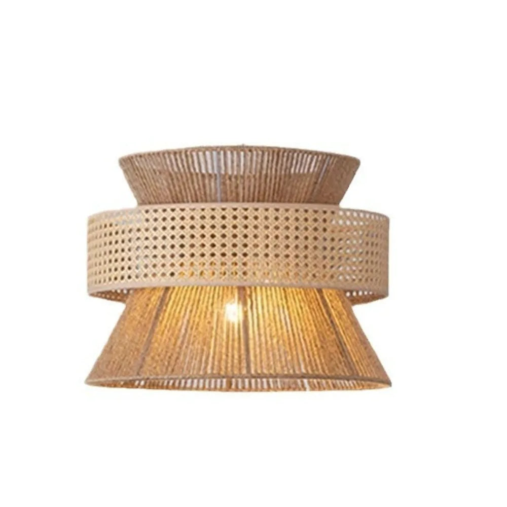 Wabi | Pendelleuchte aus Rattan & Hanfseil – Retrodesign, Ø40/50/60 cm, LED E27, Für Esszimmer & Wohnzimmer