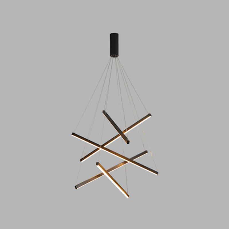 LumiStrata | Moderne LED-Pendellampe – Mehrstufige Metallleuchte, dimmbar mit Fernbedienung