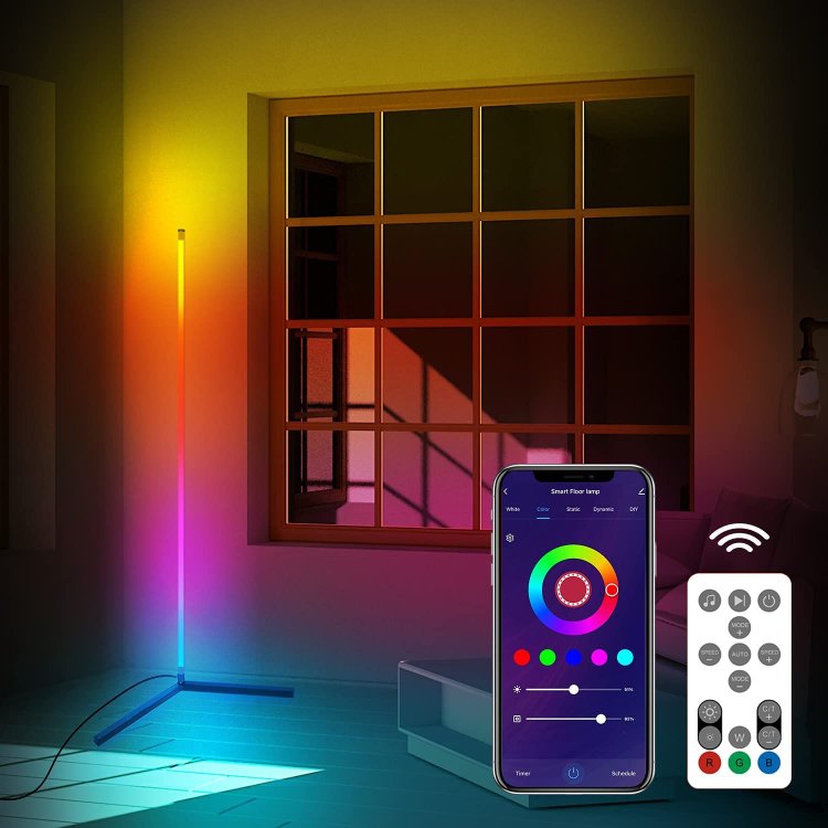 GlowSync | Intelligente Sprachgesteuerte LED-Stehlampe