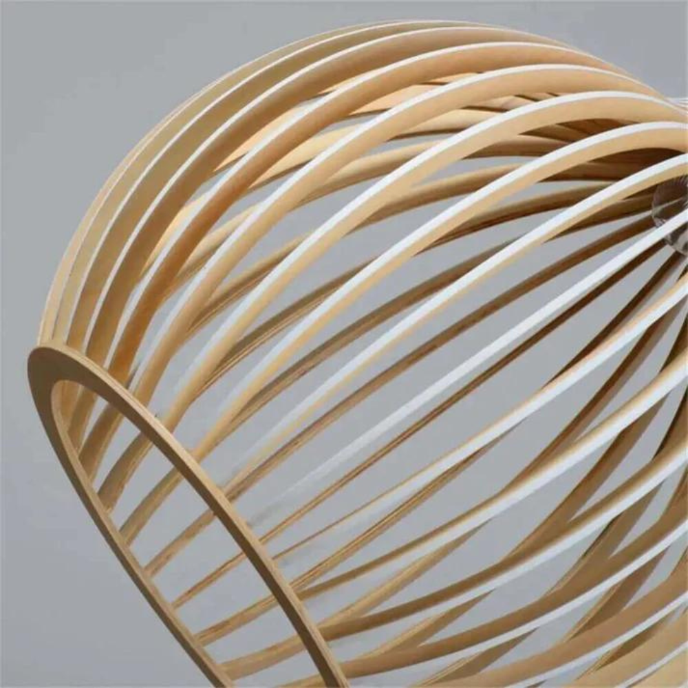 HimmlischeLeuchte | Deckenlampe – Elegante LED-Hängeleuchte in Natürlicher Holzfarbe, Weiches Warmes Licht, Modernes Design für Wohnzimmer, Esszimmer & Schlafzimmer
