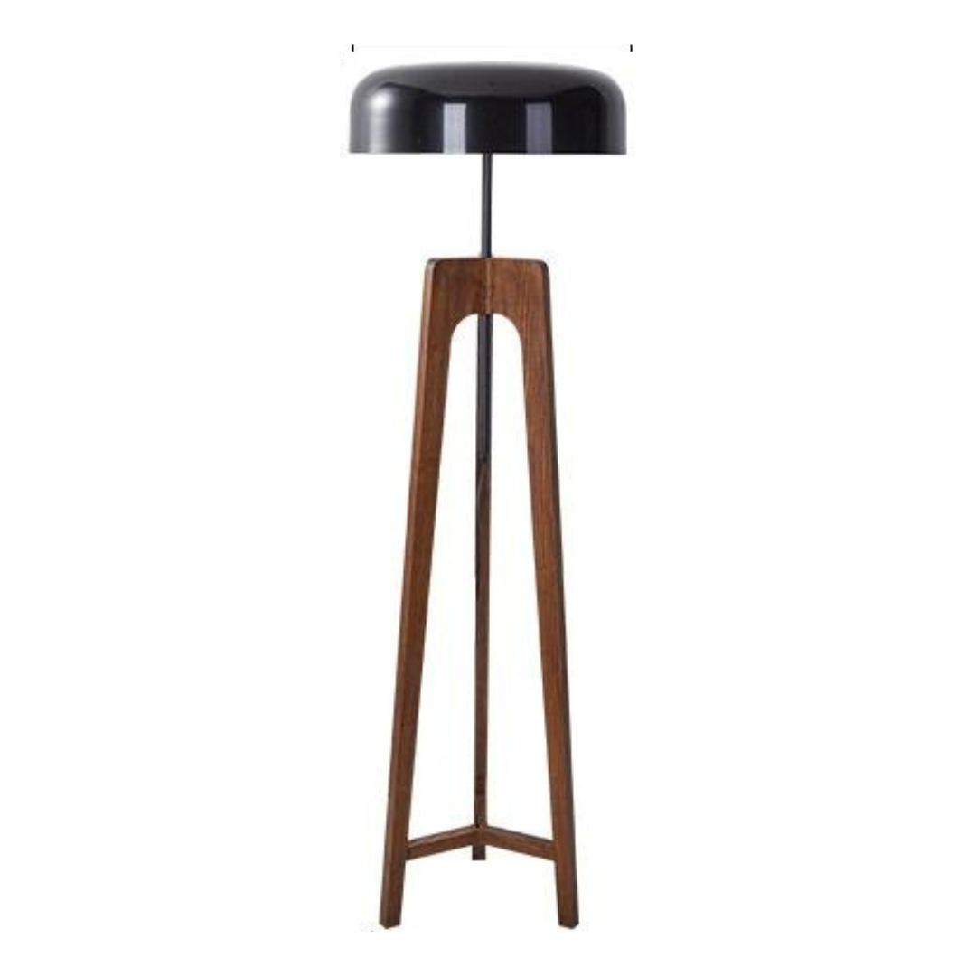Orino – Klassische Stehlampe im Holz-Bambus-Design mit edlem Walnuss-Finish