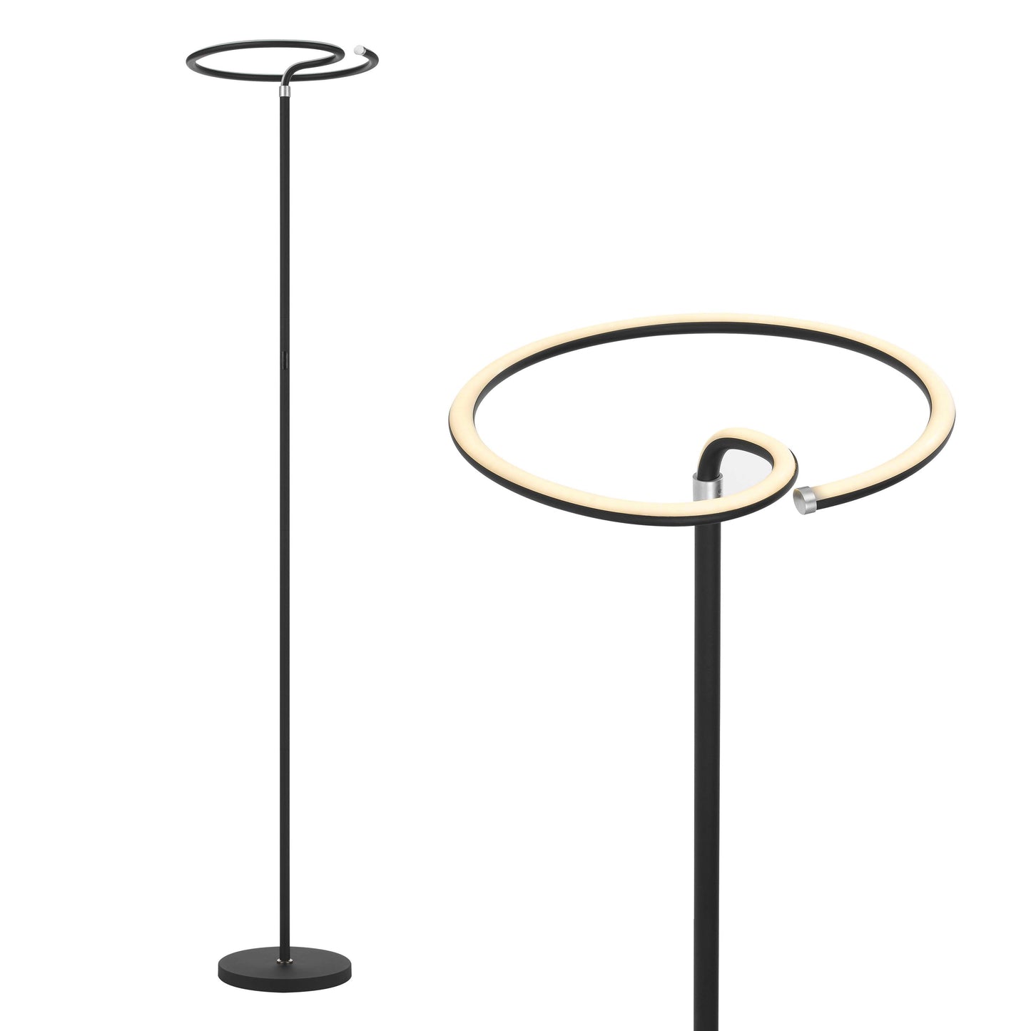 Elegante schwarze LED-Stehlampe Jaris