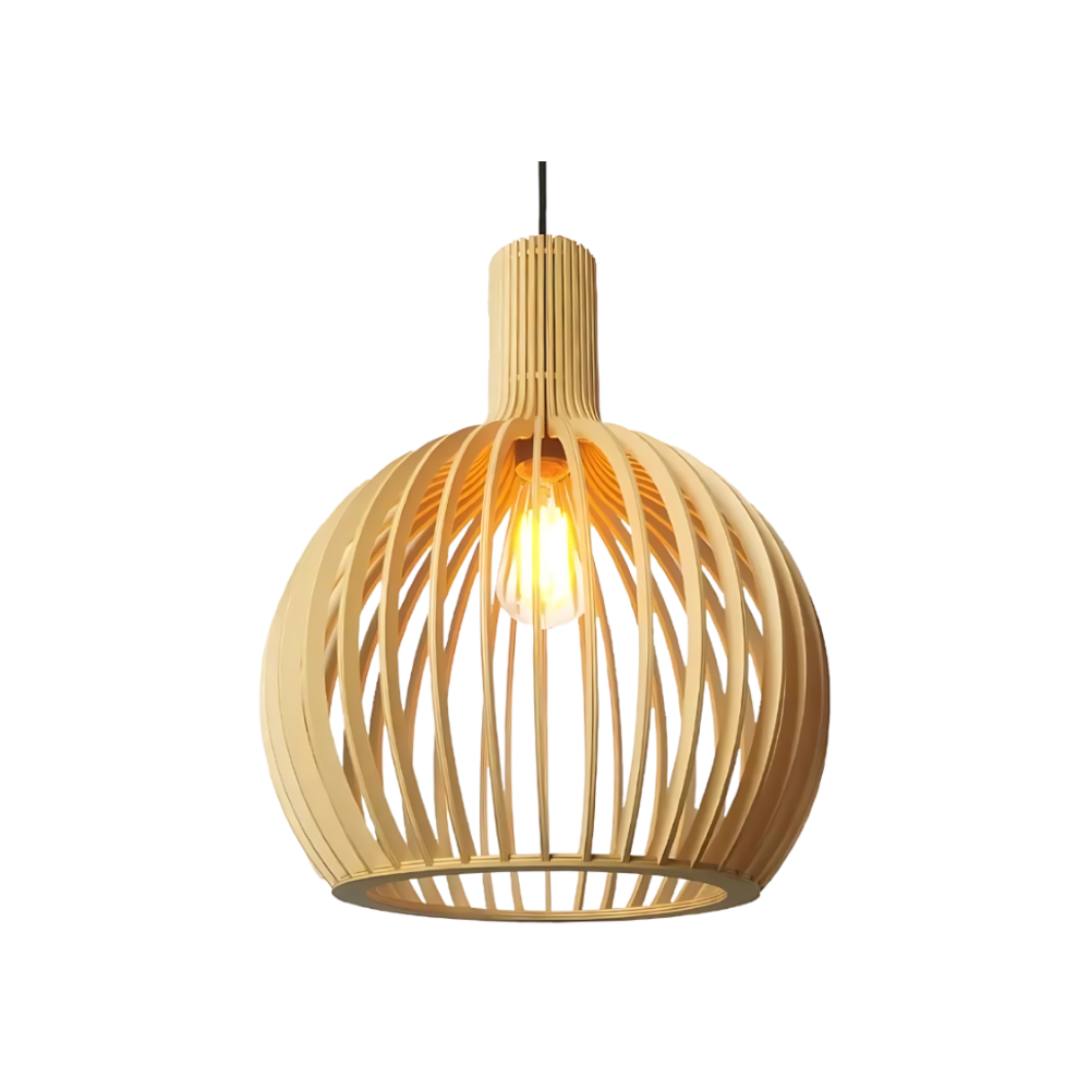 HimmlischeLeuchte | Deckenlampe – Elegante LED-Hängeleuchte in Natürlicher Holzfarbe, Weiches Warmes Licht, Modernes Design für Wohnzimmer, Esszimmer & Schlafzimmer