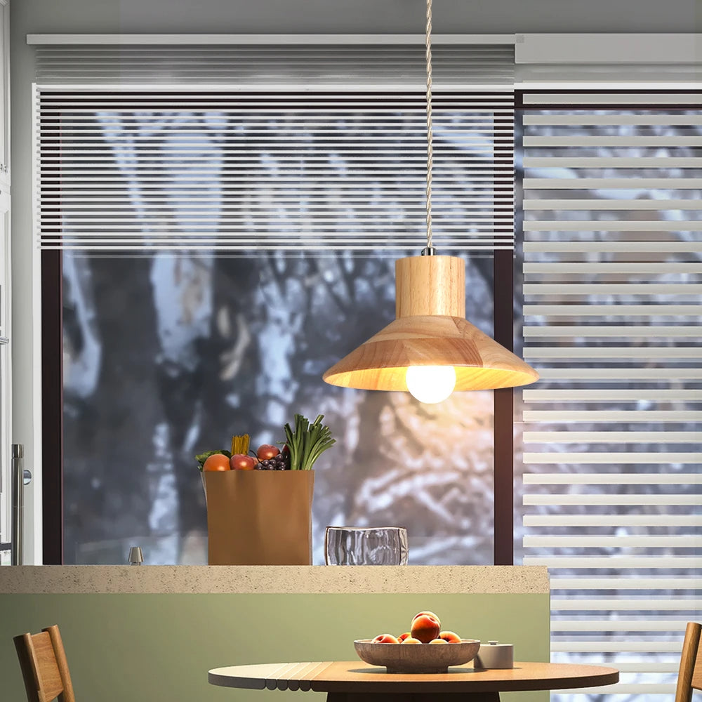 HolzLumen | Moderne Deckenleuchte - Holz-Pendelleuchte