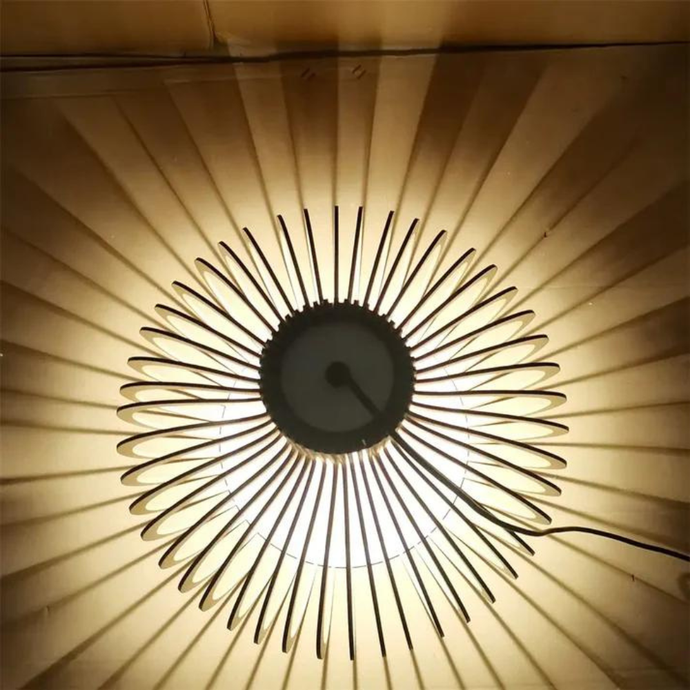 HimmlischeLeuchte | Deckenlampe – Elegante LED-Hängeleuchte in Natürlicher Holzfarbe, Weiches Warmes Licht, Modernes Design für Wohnzimmer, Esszimmer & Schlafzimmer