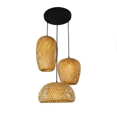 Rattano | Pendelleuchte aus handgewebtem Bambus & Rattan