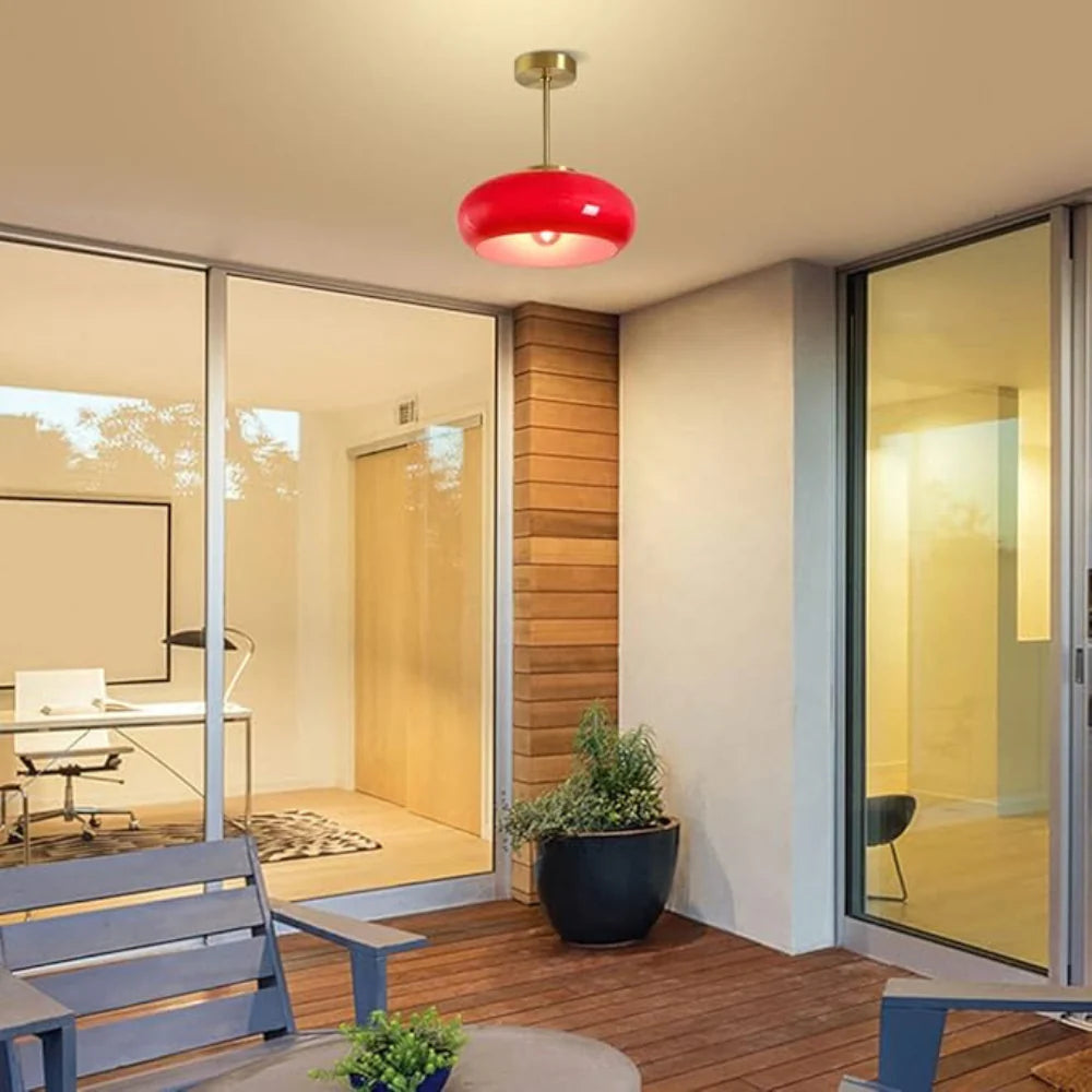 NachtSchimmer | LED-Deckenleuchte – Elegante Glaslampe, Höhenverstellbar