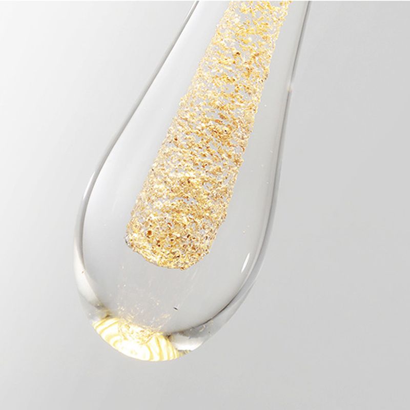 GoldenGlow | Elegante LED Pendelleuchte Tropfenform Gold – Kristall/Metall für Schlafzimmer | 1/3/5-flammig