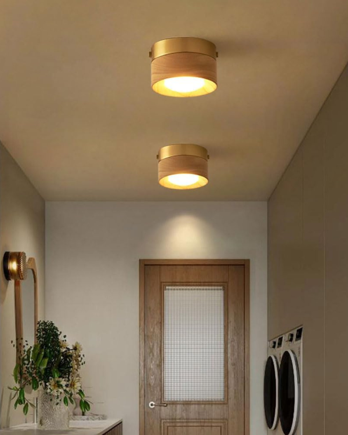 GoldHolz Deckenleuchte | Natürliche Eleganz mit modernem Charme