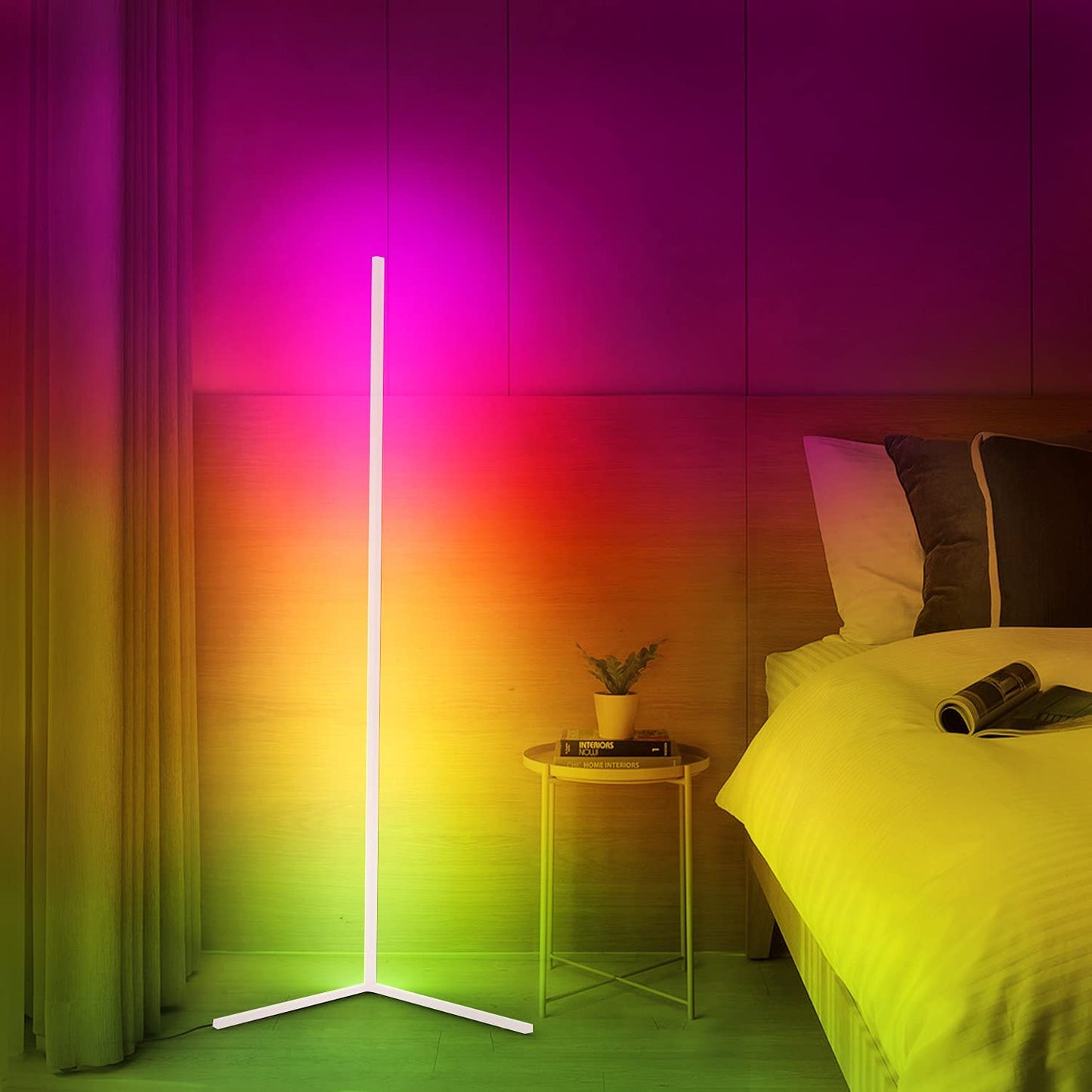 SleekBuddy | Minimalistische LED-Stehleuchte in Schwarz/Weiß – Moderne Ecklampe aus Aluminium