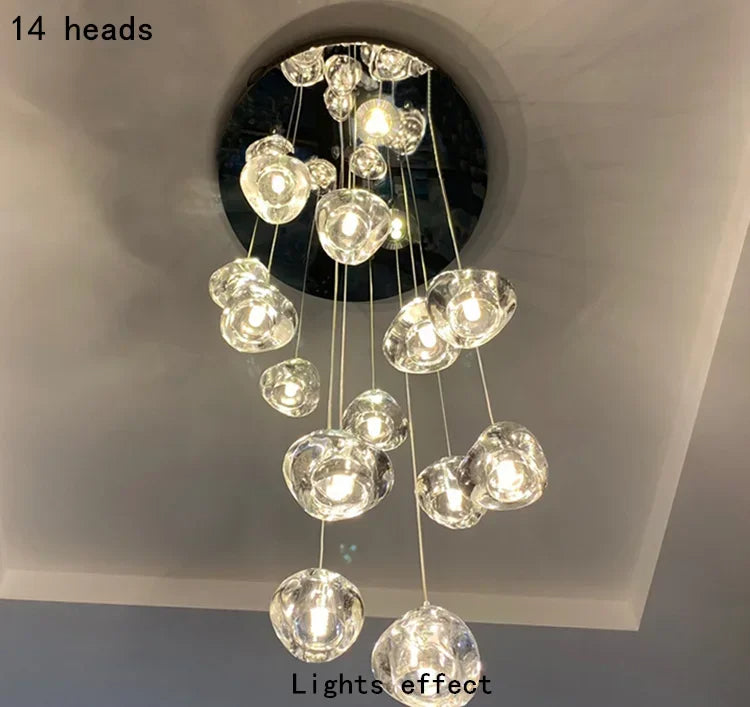 Cernobbio | Kristallpendelleuchte – Moderne LED-Hängeleuchte mit Edelstahl & Klarglas, Warm/Kaltlicht