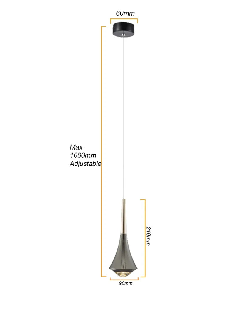 AquaLumière | Pendelleuchte – Nordische Tropfenform LED-Hängeleuchte aus Metal