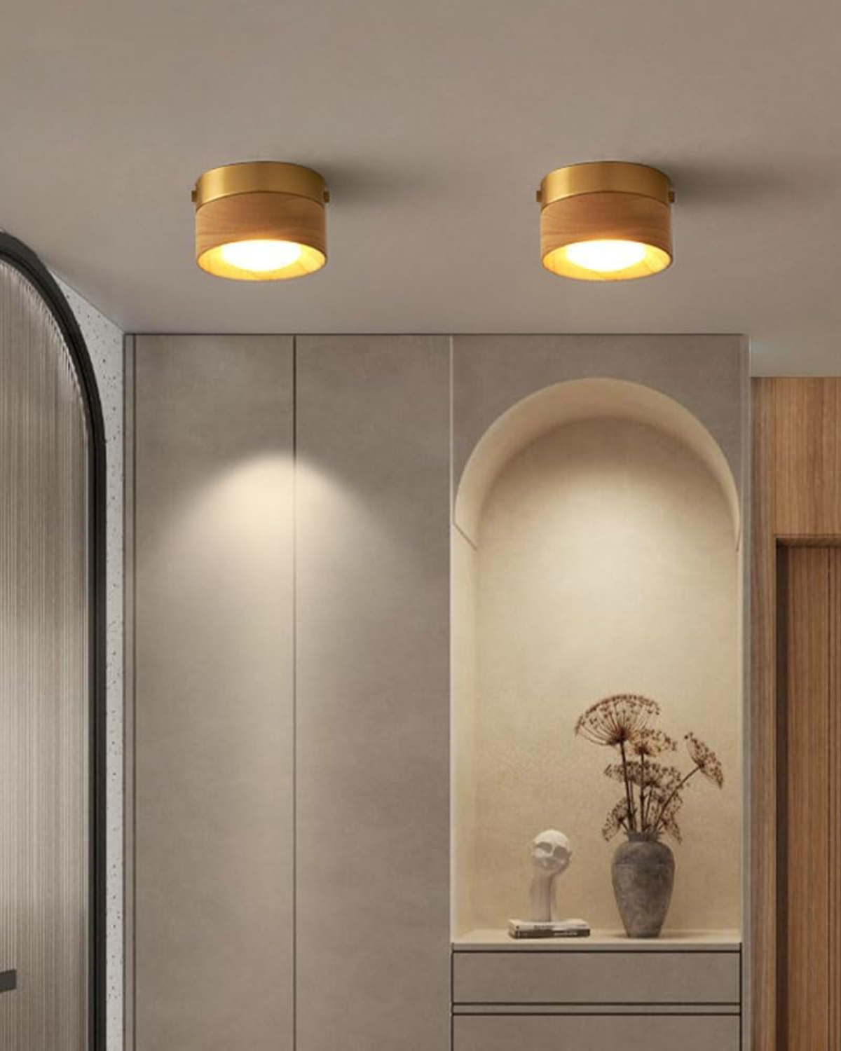 GoldHolz Deckenleuchte | Natürliche Eleganz mit modernem Charme