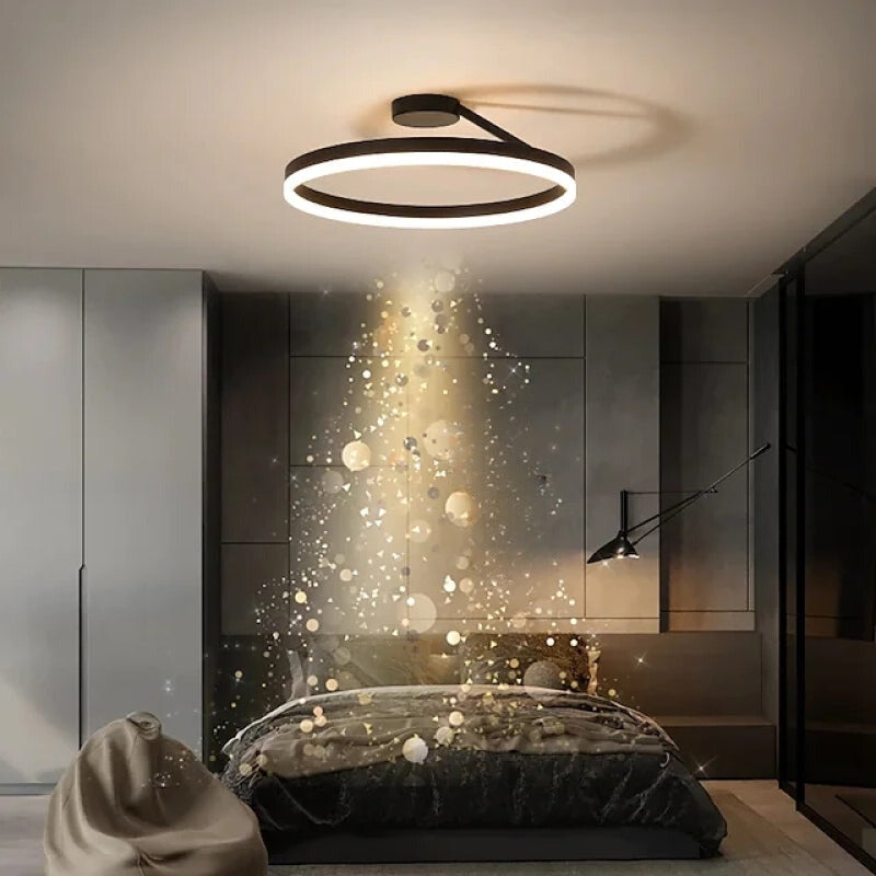 RottoLicht | Moderne LED-Deckenleuchte Ring Schwarz/Weiß – Eleganz und Funktion für Wohnzimmer & Flur