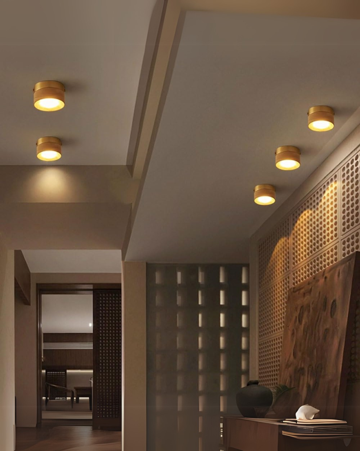 GoldHolz Deckenleuchte | Natürliche Eleganz mit modernem Charme