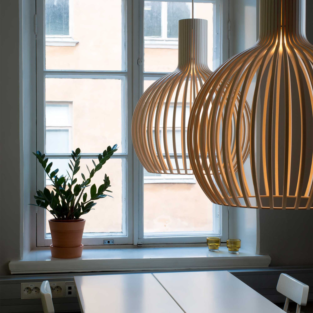 HimmlischeLeuchte | Deckenlampe – Elegante LED-Hängeleuchte in Natürlicher Holzfarbe, Weiches Warmes Licht, Modernes Design für Wohnzimmer, Esszimmer & Schlafzimmer
