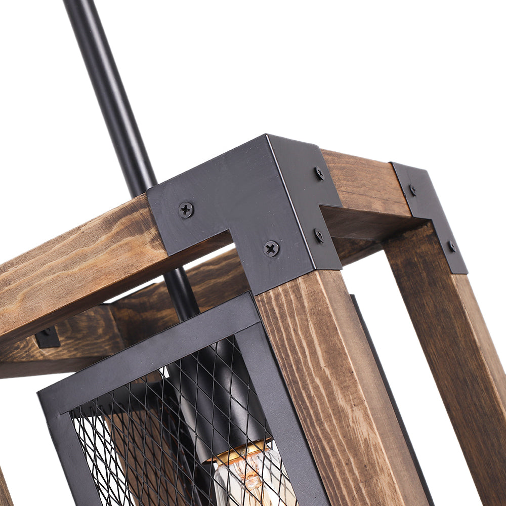 Rustika | Industrielle Holz-Pendelleuchte