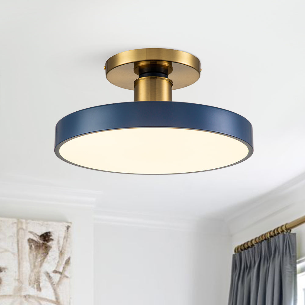 AquaDrum | LED-Deckenleuchte – Nordisches Semi-Flush Drum-Design