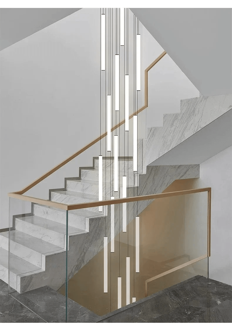 Aqualora | Moderne Art-Déco LED-Pendellampe – Treppenhaus & Eingangsbereich2