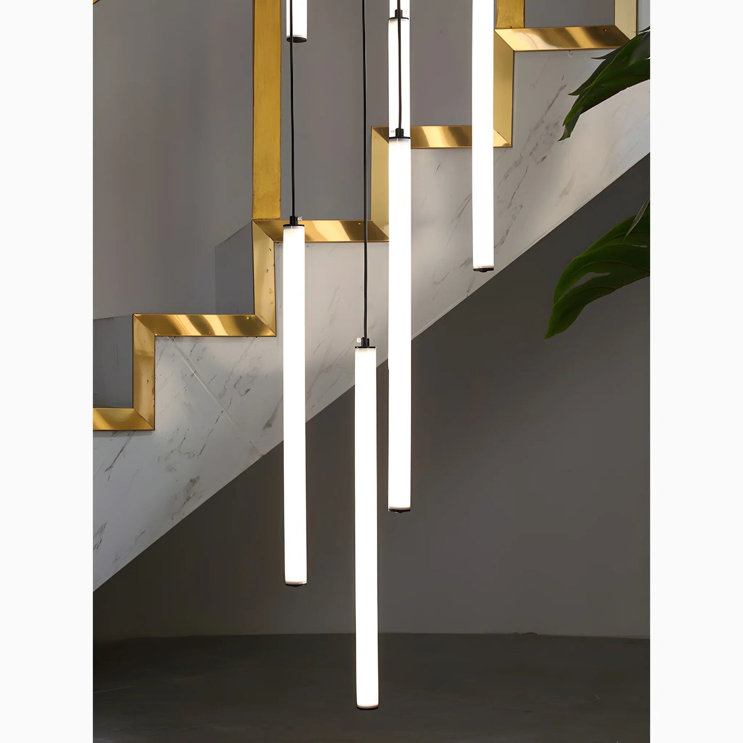 Aqualora | Moderne Art-Déco LED-Pendellampe – Treppenhaus & Eingangsbereich5