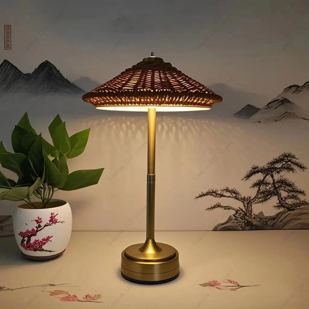 Bellora | Kabellose Tischlampe – Wiederaufladbar mit Rattan-Design 1