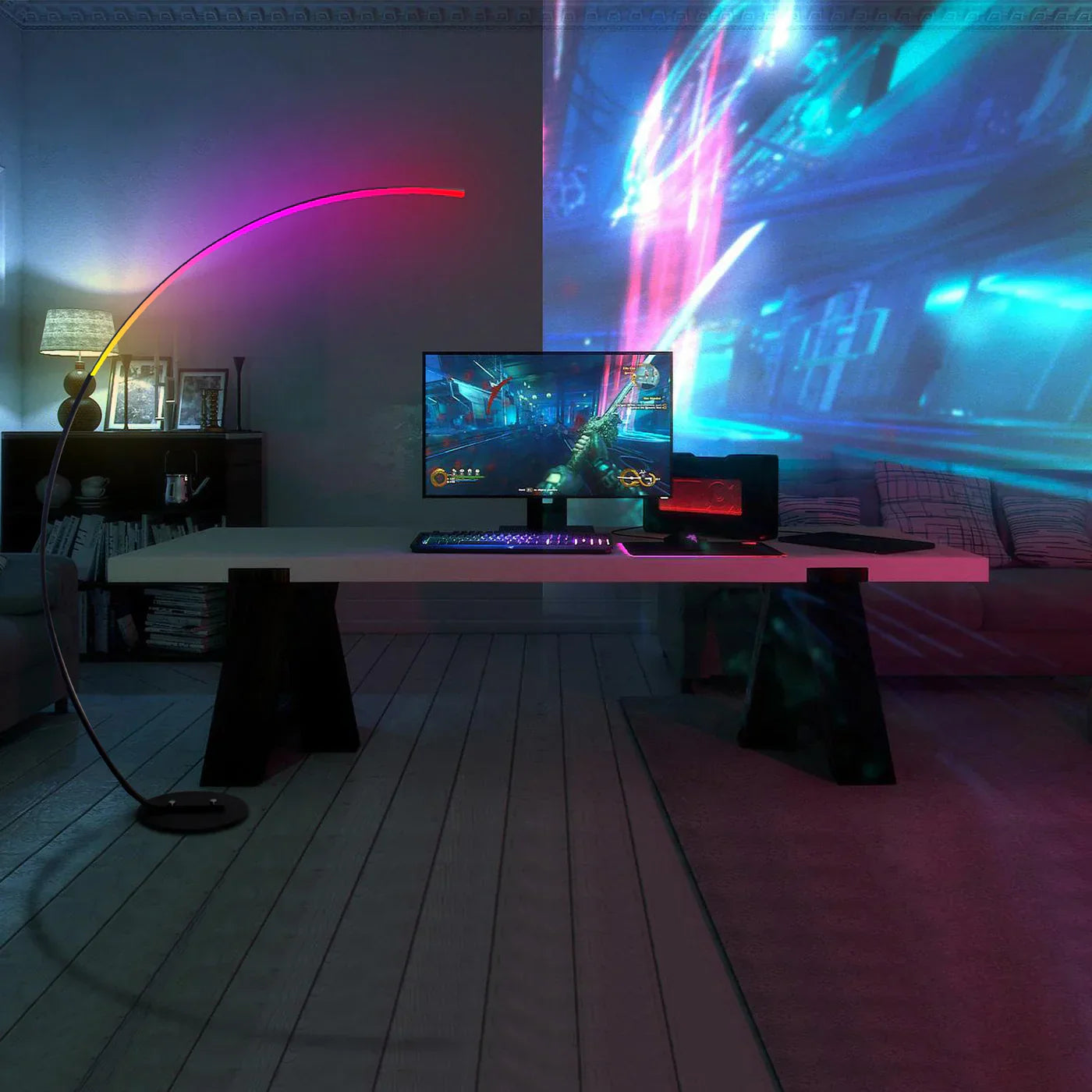 Bunte Arc RGB-Stehleuchte – Schafft ein stimmungsvolles Ambiente