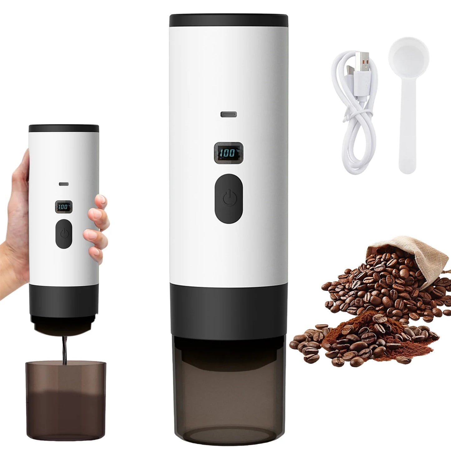 Cafiora | Tragbare Espressomaschine – 3-in-1 für Kaffee mit Kapseln und Pulver 11