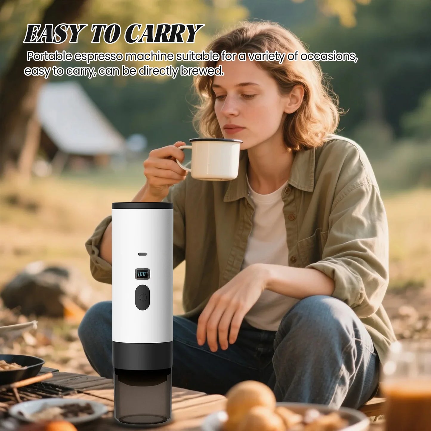 Cafiora | Tragbare Espressomaschine – 3-in-1 für Kaffee mit Kapseln und Pulver 4