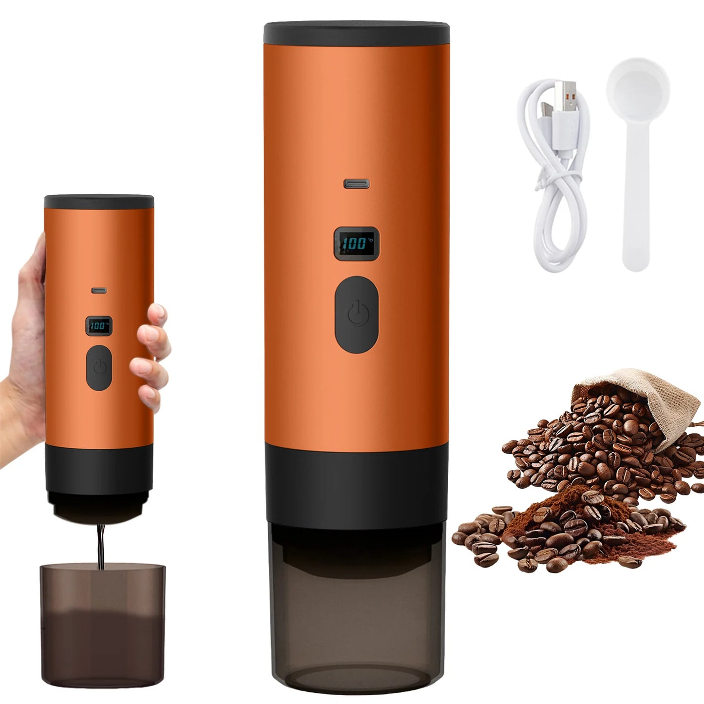 Cafiora | Tragbare Espressomaschine – 3-in-1 für Kaffee mit Kapseln und Pulver 6
