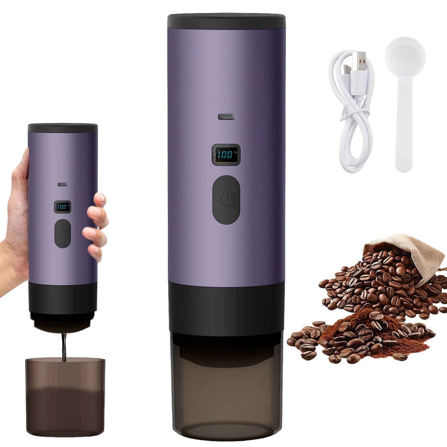 Cafiora | Tragbare Espressomaschine – 3-in-1 für Kaffee mit Kapseln und Pulver 7