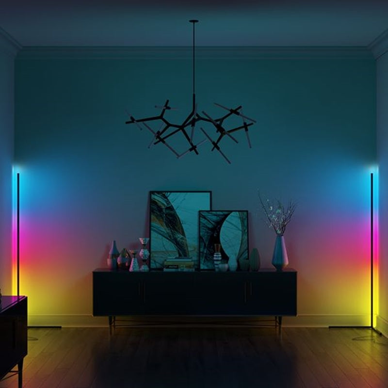 SleekBuddy | Minimalistische LED-Stehleuchte in Schwarz/Weiß – Moderne Ecklampe aus Aluminium