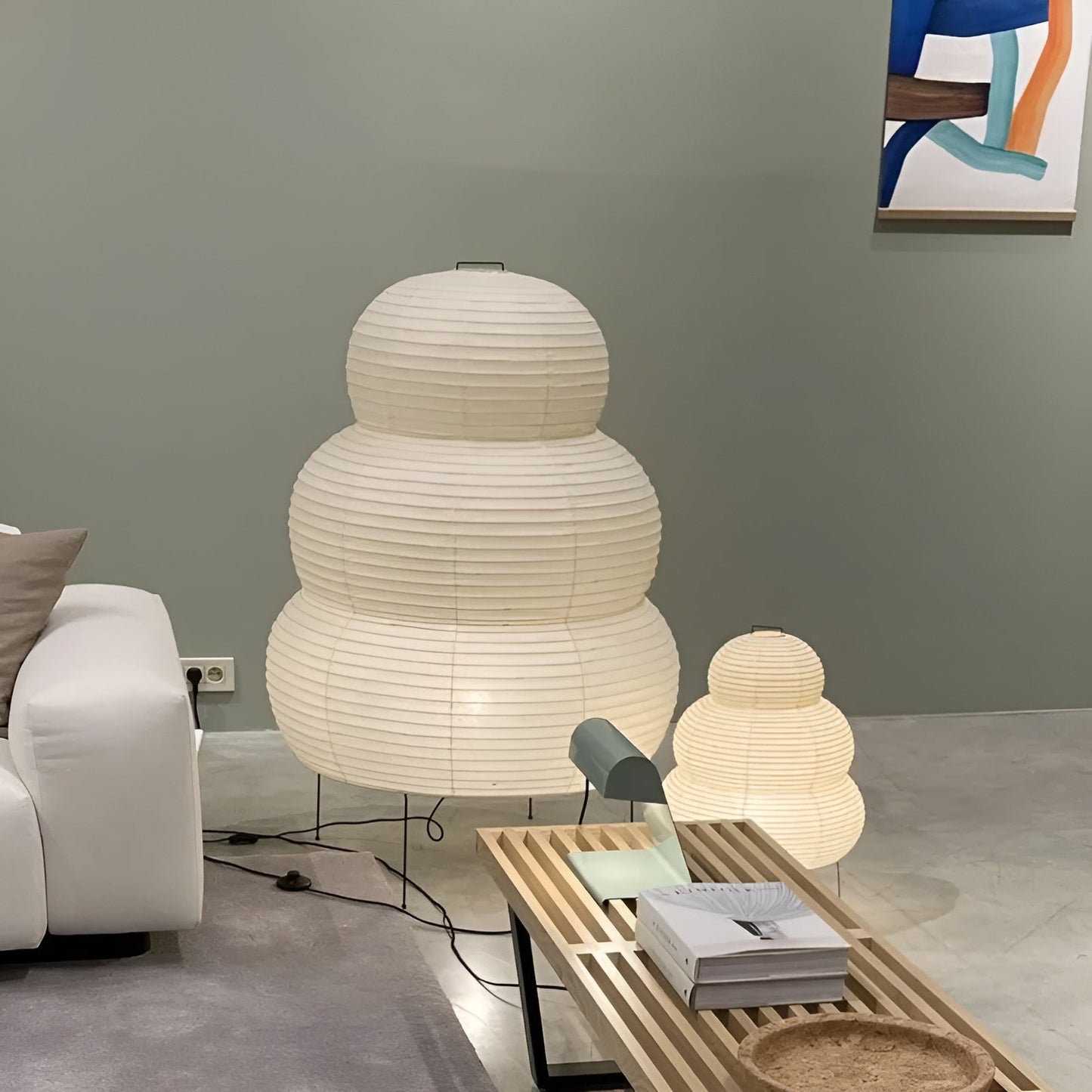 Elegante Stehleuchte im Naturdesign – Reispapier für eine harmonische Atmosphäre
