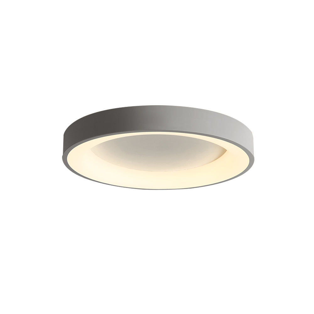 LuminoFlat | LED-Deckenleuchte – Moderne Runde Flache Lampe aus Grauem Metall
