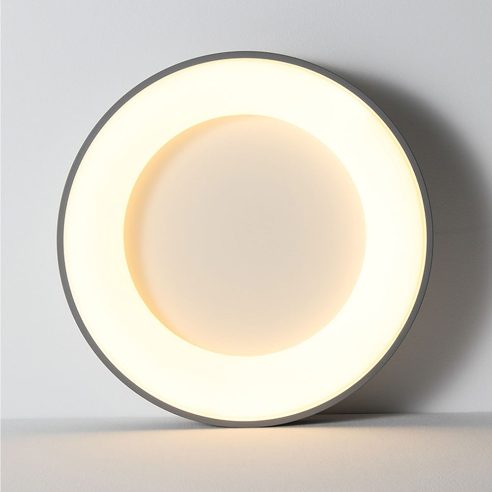LuminoFlat | LED-Deckenleuchte – Moderne Runde Flache Lampe aus Grauem Metall