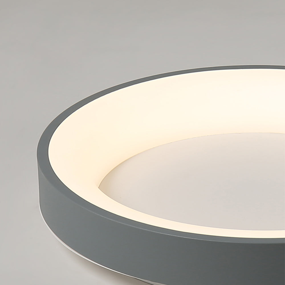LuminoFlat | LED-Deckenleuchte – Moderne Runde Flache Lampe aus Grauem Metall