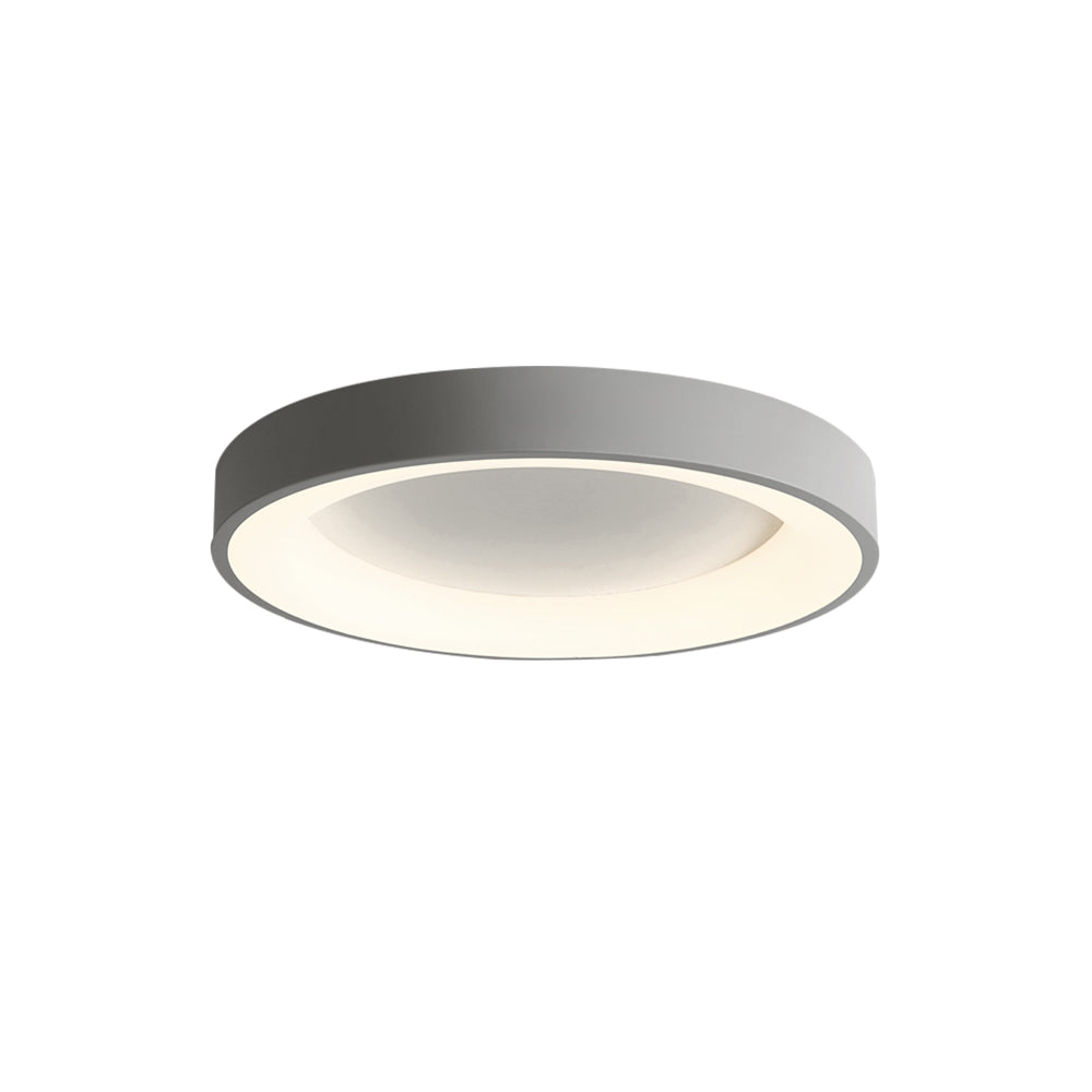LuminoFlat | LED-Deckenleuchte – Moderne Runde Flache Lampe aus Grauem Metall