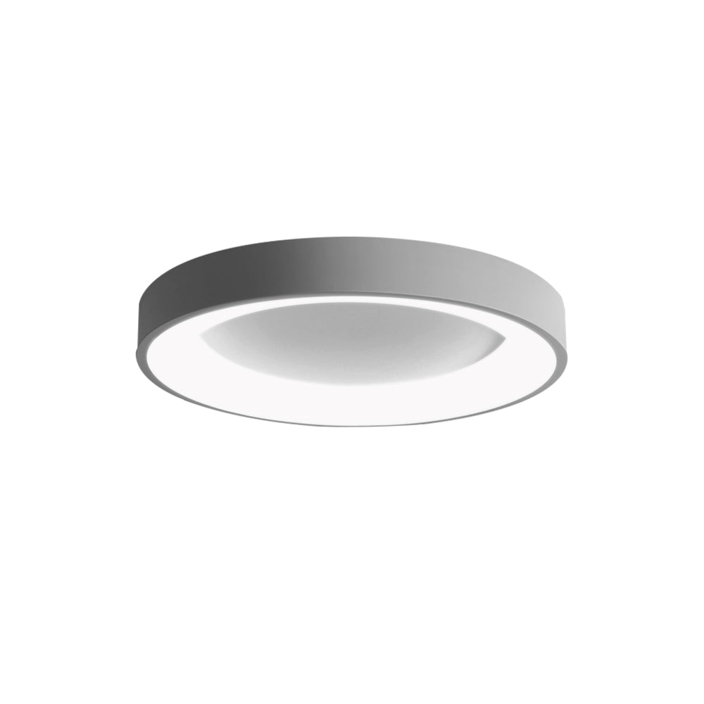 LuminoFlat | LED-Deckenleuchte – Moderne Runde Flache Lampe aus Grauem Metall